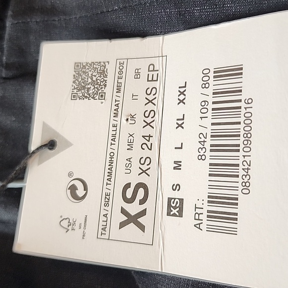 NWT Zara Cutout Front Linen-Blend Dress, Size XS - Picture 9 of 9